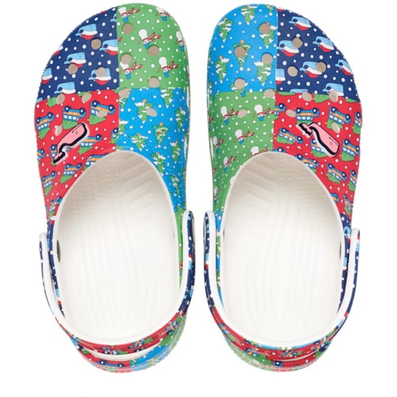 NWT Crocs x Vineyard  Vines Kids’ Crocs™ Holiday Patchwork Clogs SZ-C12 - Picture 2 of 15